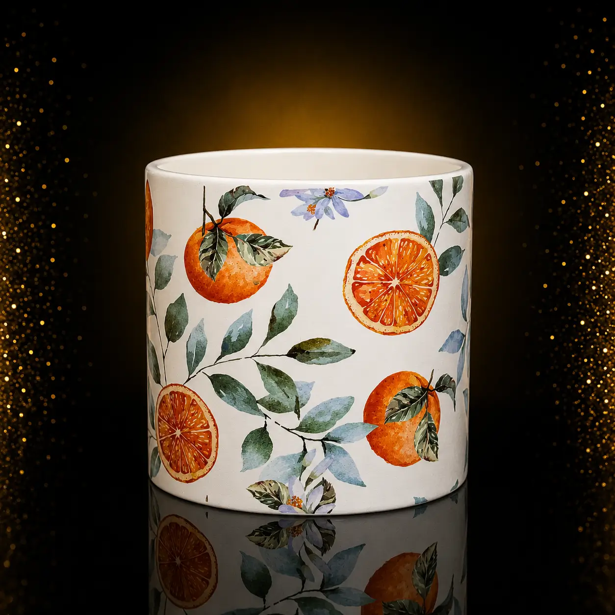 Orange Blossom Ceramic Pot